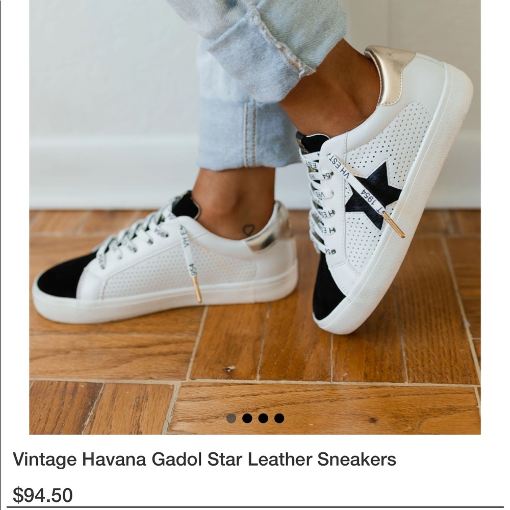 Worn once! Havana Gadol Star Leather Sneakers